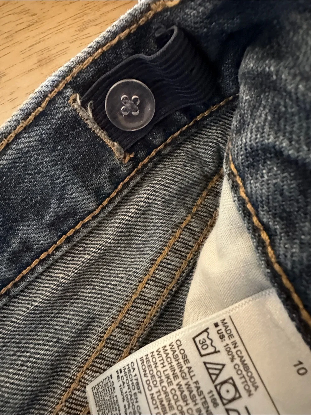 Old Navy Dark Blue High-Rise Distressed Denim Shorts